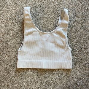 Sunday Best by Aritzia ribbed cropped tank size small white